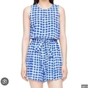 Kate Spade New York "Island‎ Stamp" Geometric Tie-Waist Romper